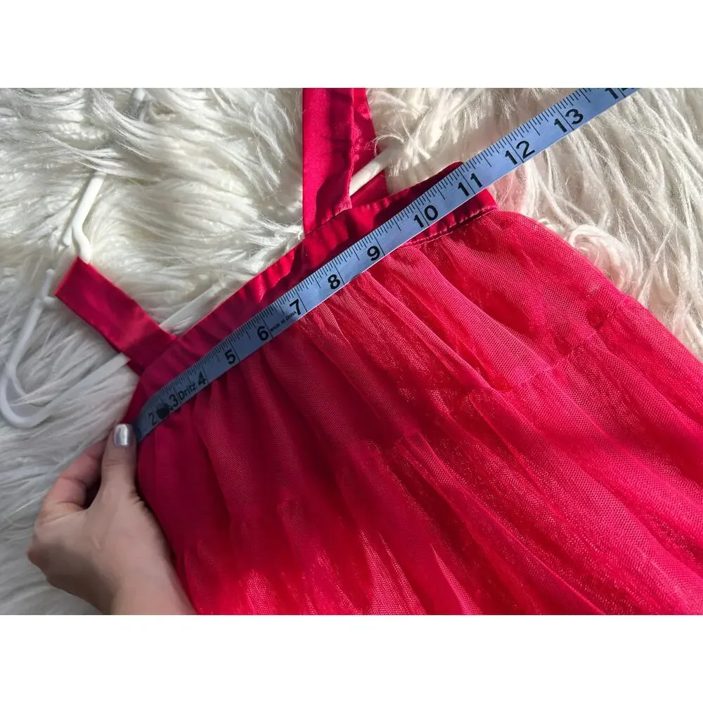 Baby Gap Pirouette Tulle Tiered Dress Satin Trim Layered Formal Red Size 5 Years